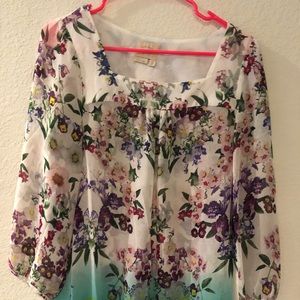Anthropologie floral Blouse Size 6